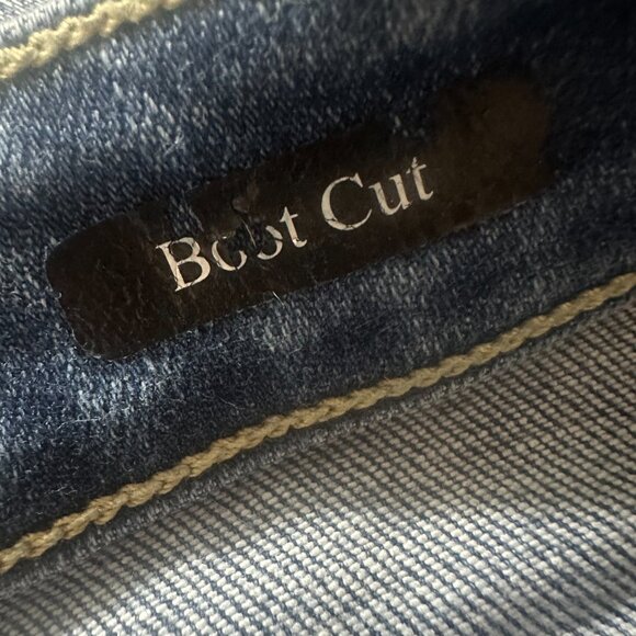 Judy Blue Jeans Womens 11/30 Bootcut distressed raw hem 32 x 31 blue denim - Picture 4 of 5